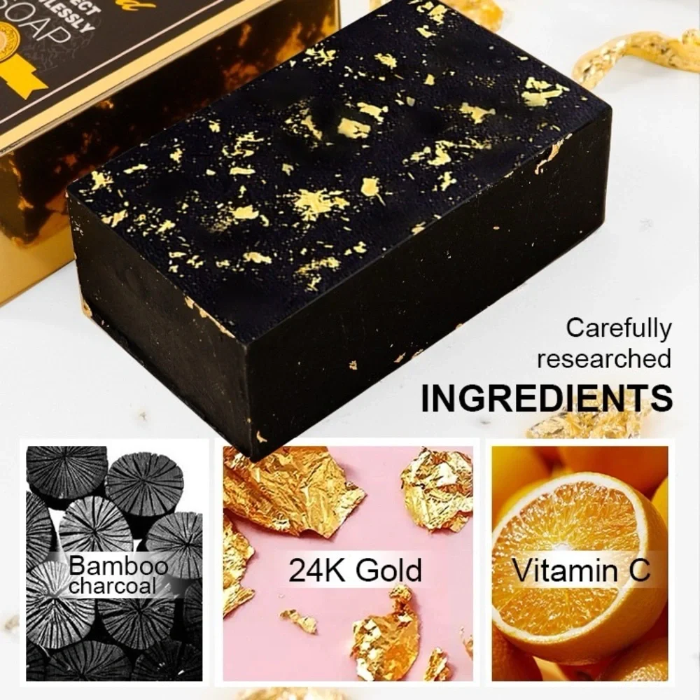 24K Gold Foil Soap - Black and Gold
